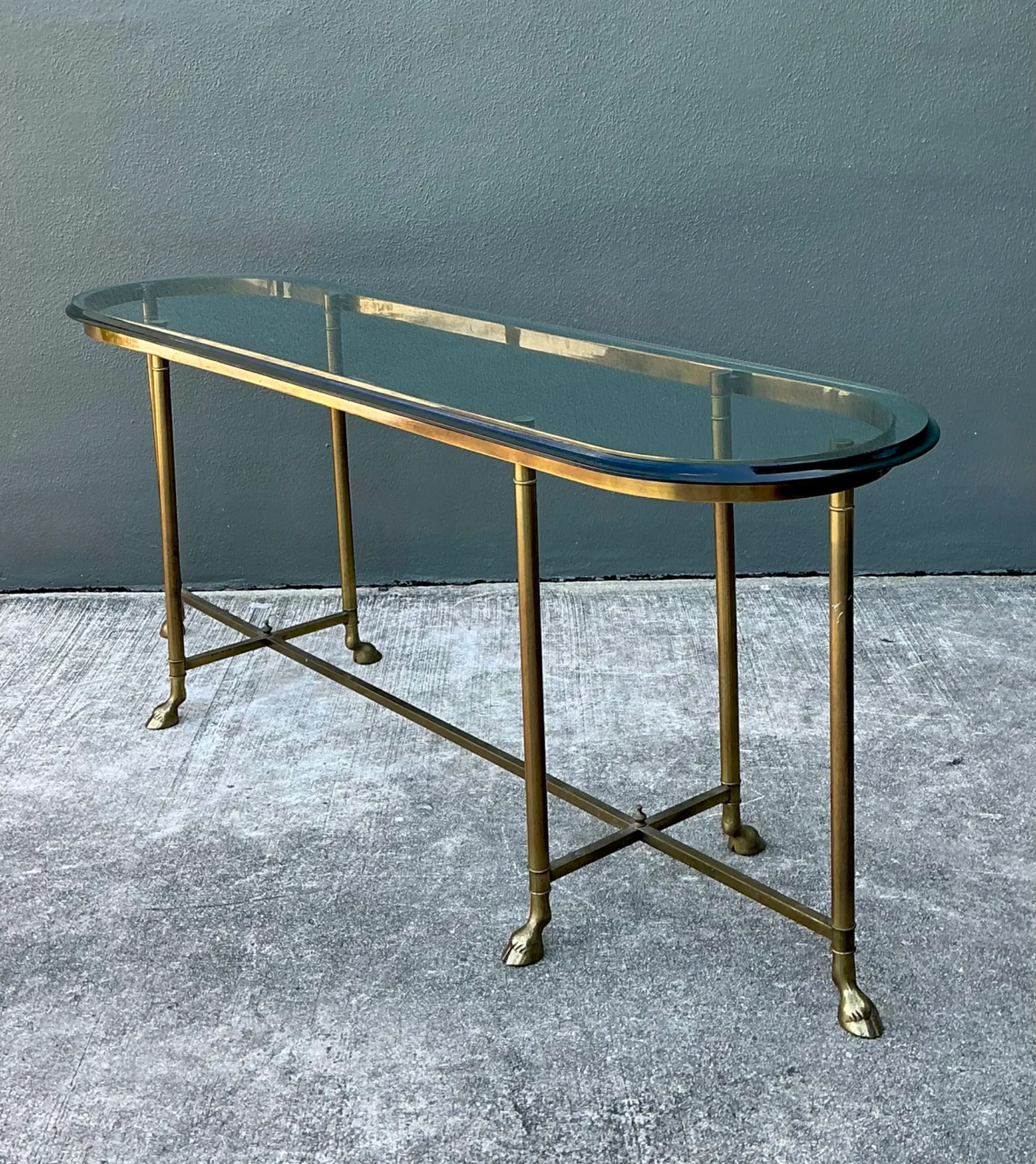 Vintage Brass Hoof Console Table — additional photo 5