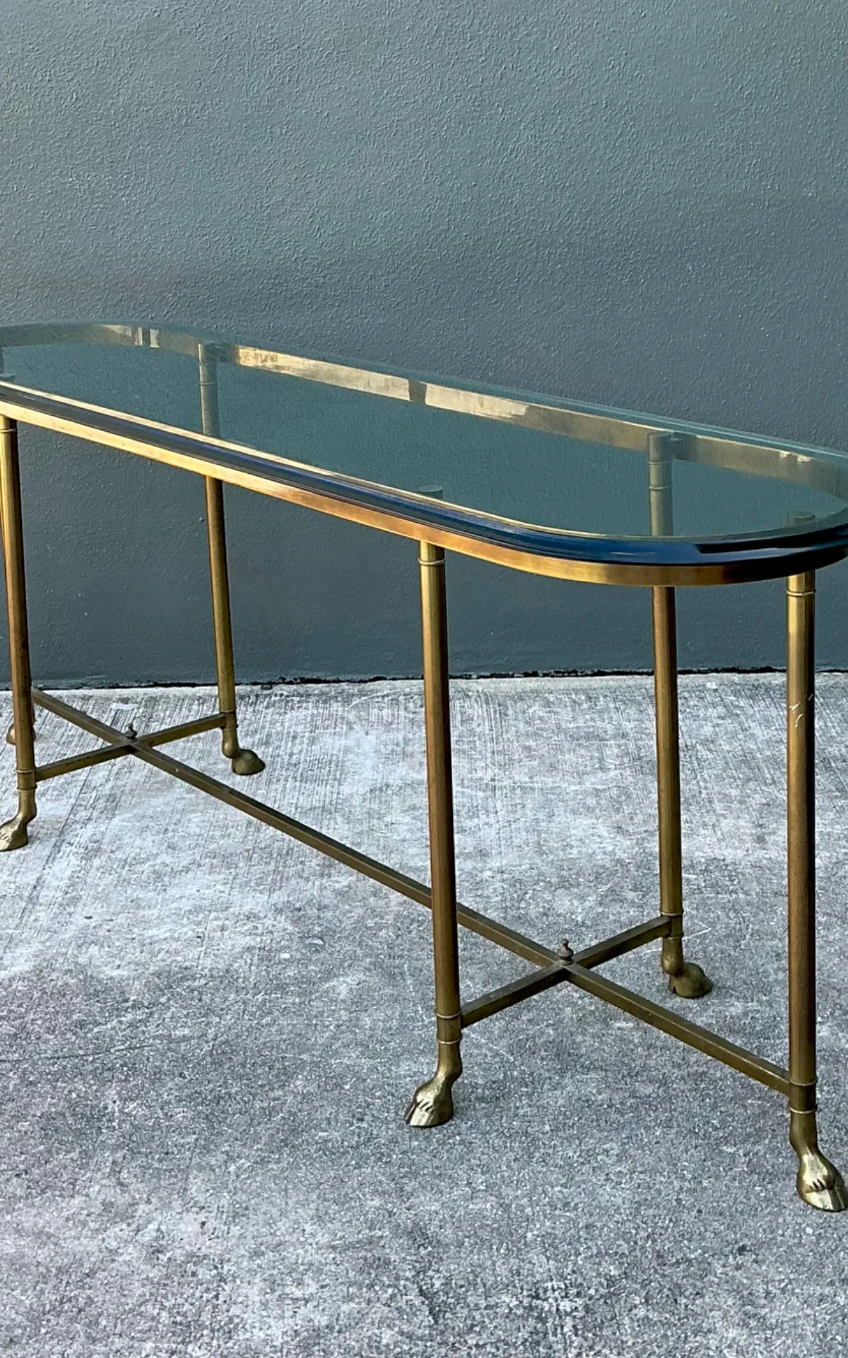 Vintage Brass Hoof Console Table — additional photo 5