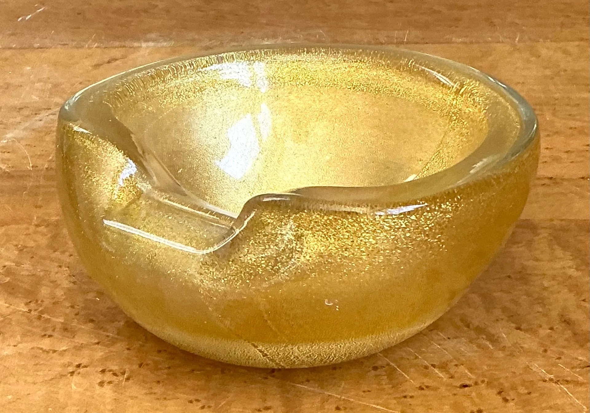 Vintage Murano Gold Flecked Glass Bowl — additional photo 7