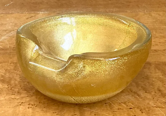 Vintage Murano Gold Flecked Glass Bowl — additional photo 7
