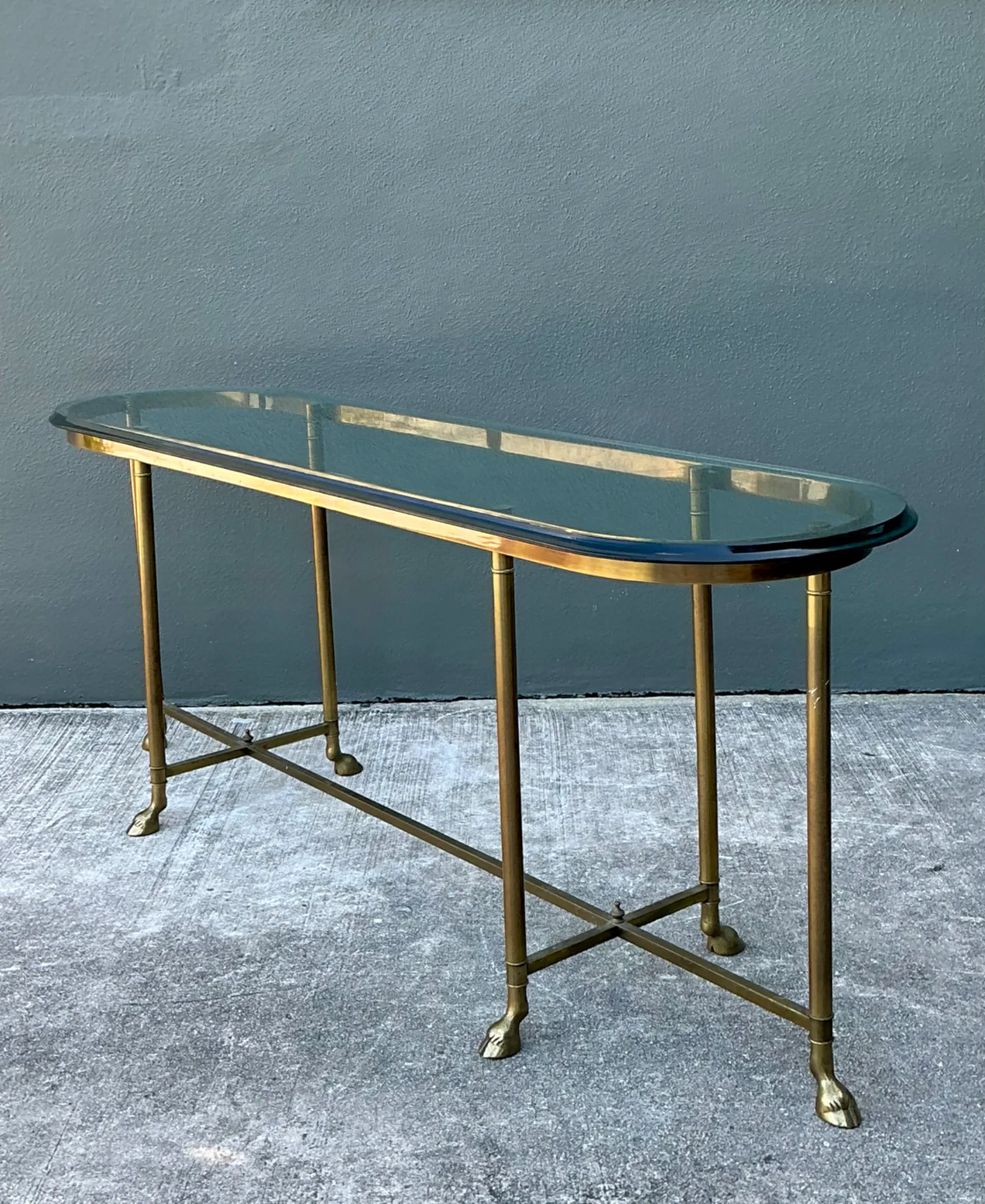 Vintage Brass Hoof Console Table — additional photo 4