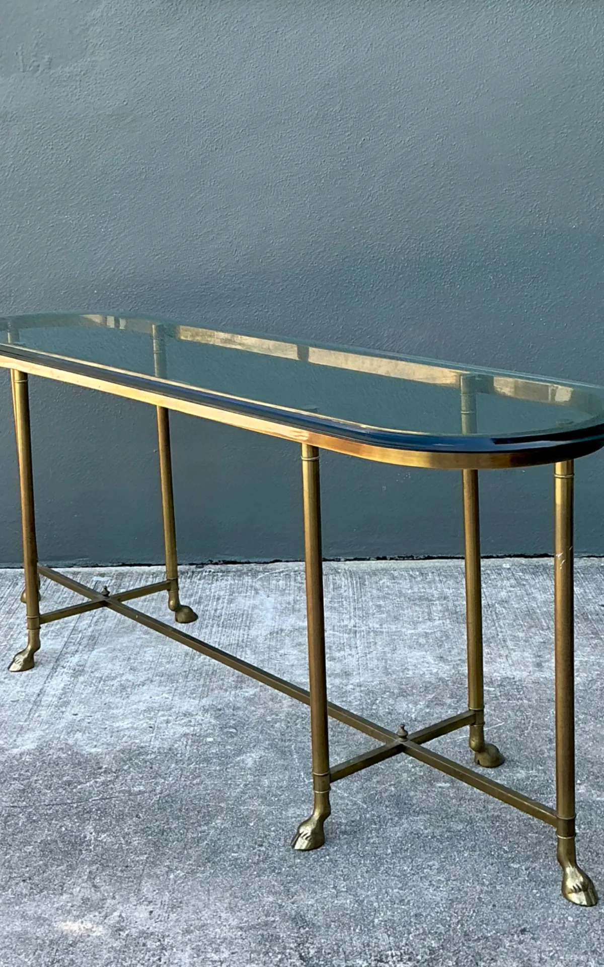 Vintage Brass Hoof Console Table — additional photo 4