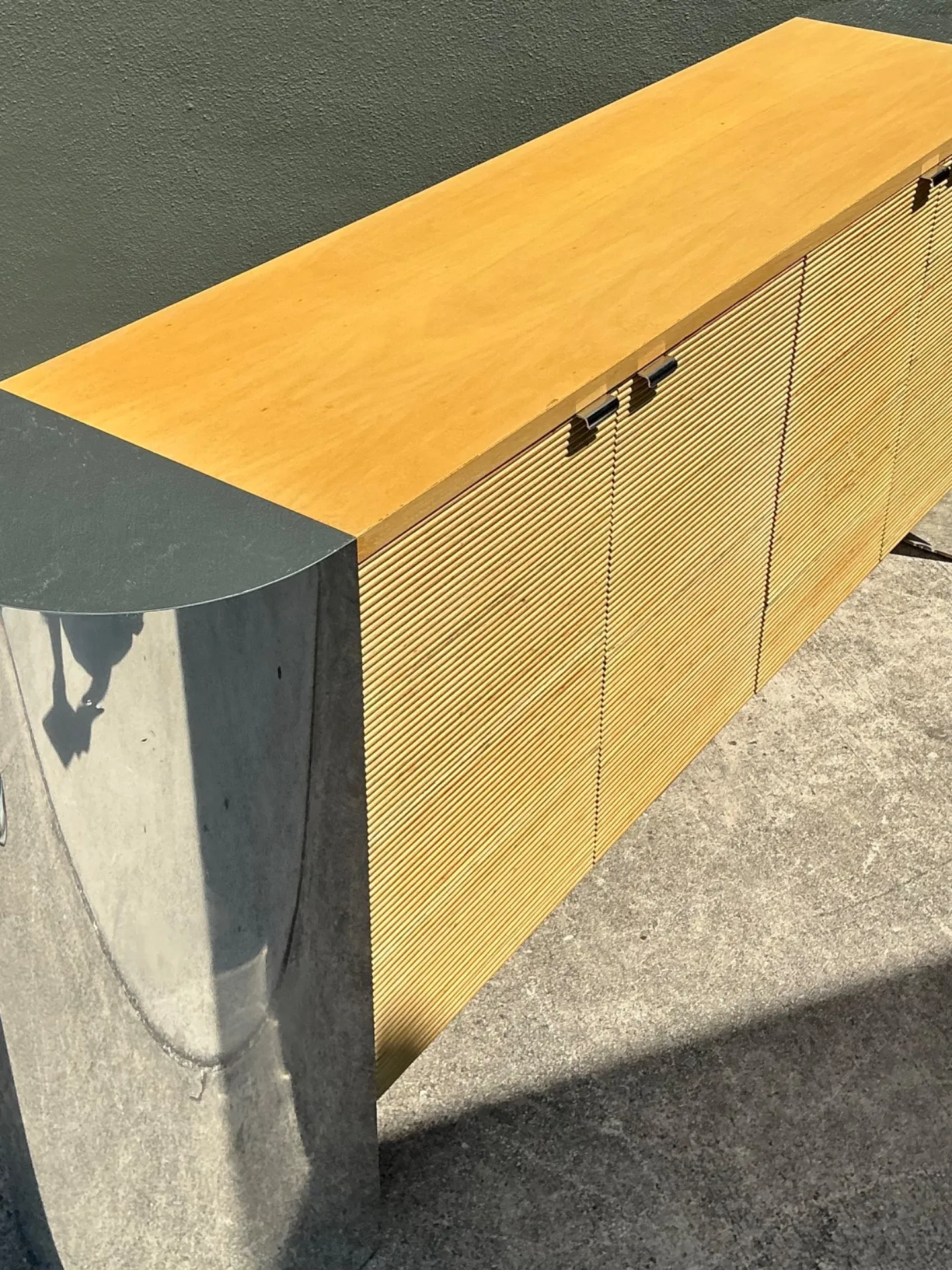 Vintage Polished Chrome and Wood Sideboard — additional photo 7
