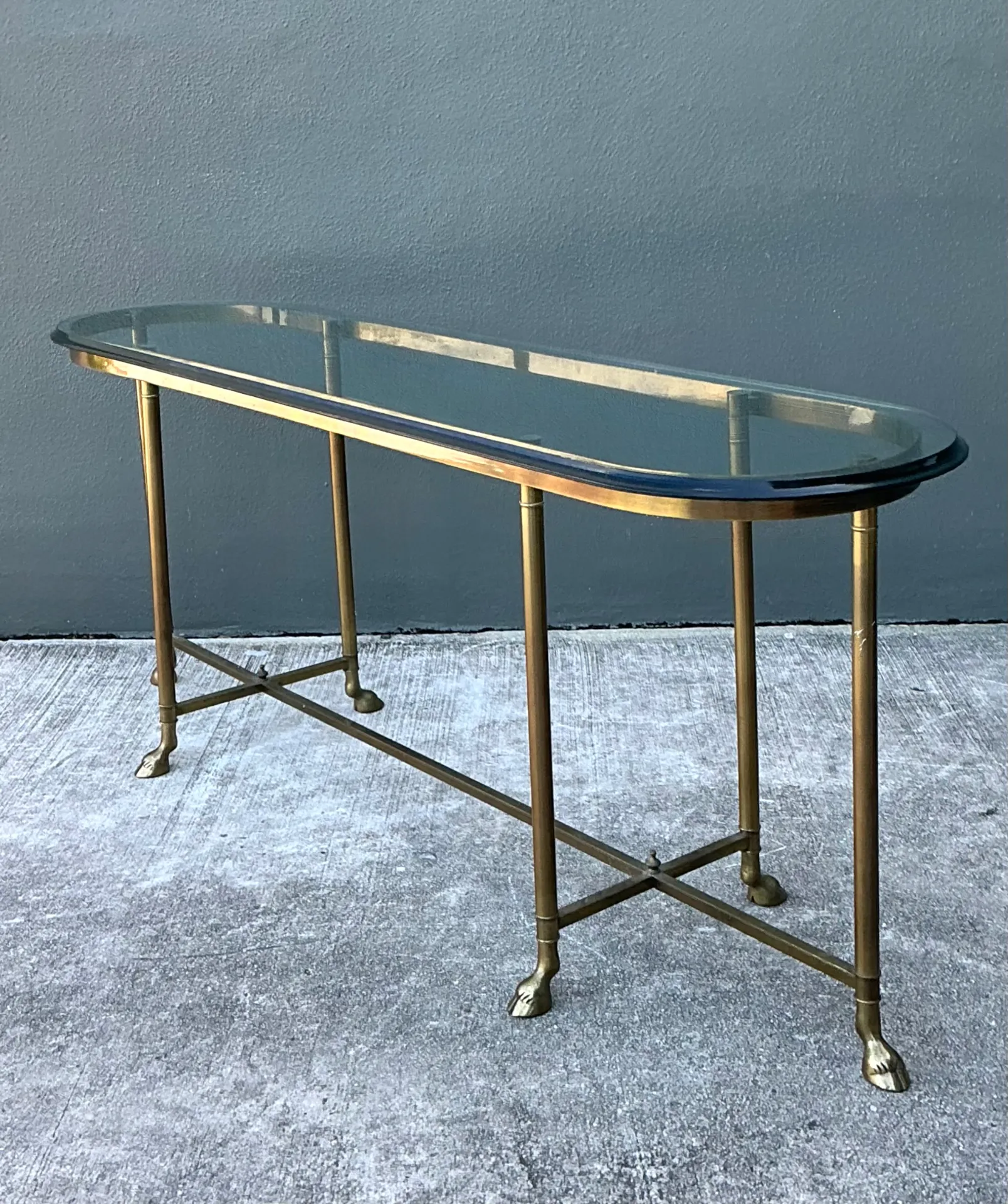 Vintage Brass Hoof Console Table — additional photo 2