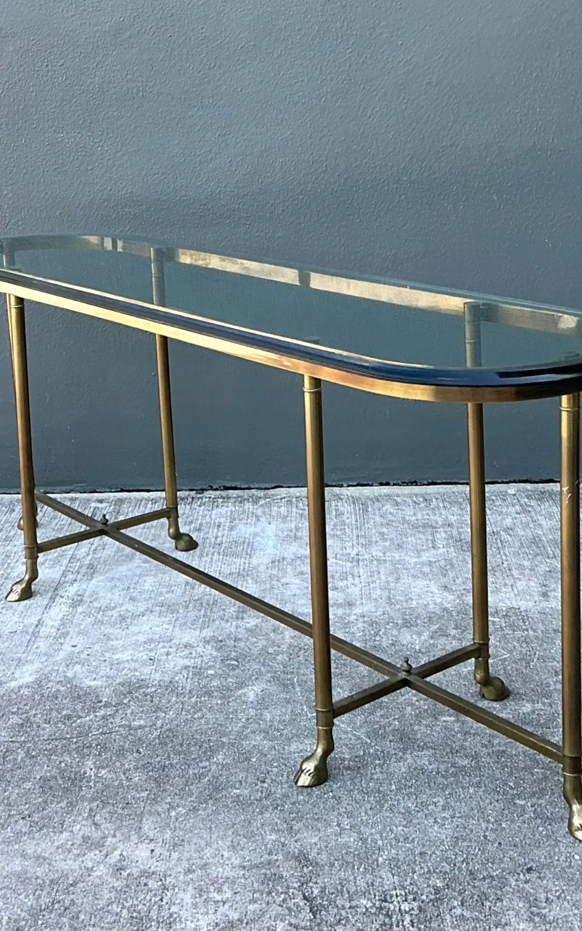 Vintage Brass Hoof Console Table — additional photo 2