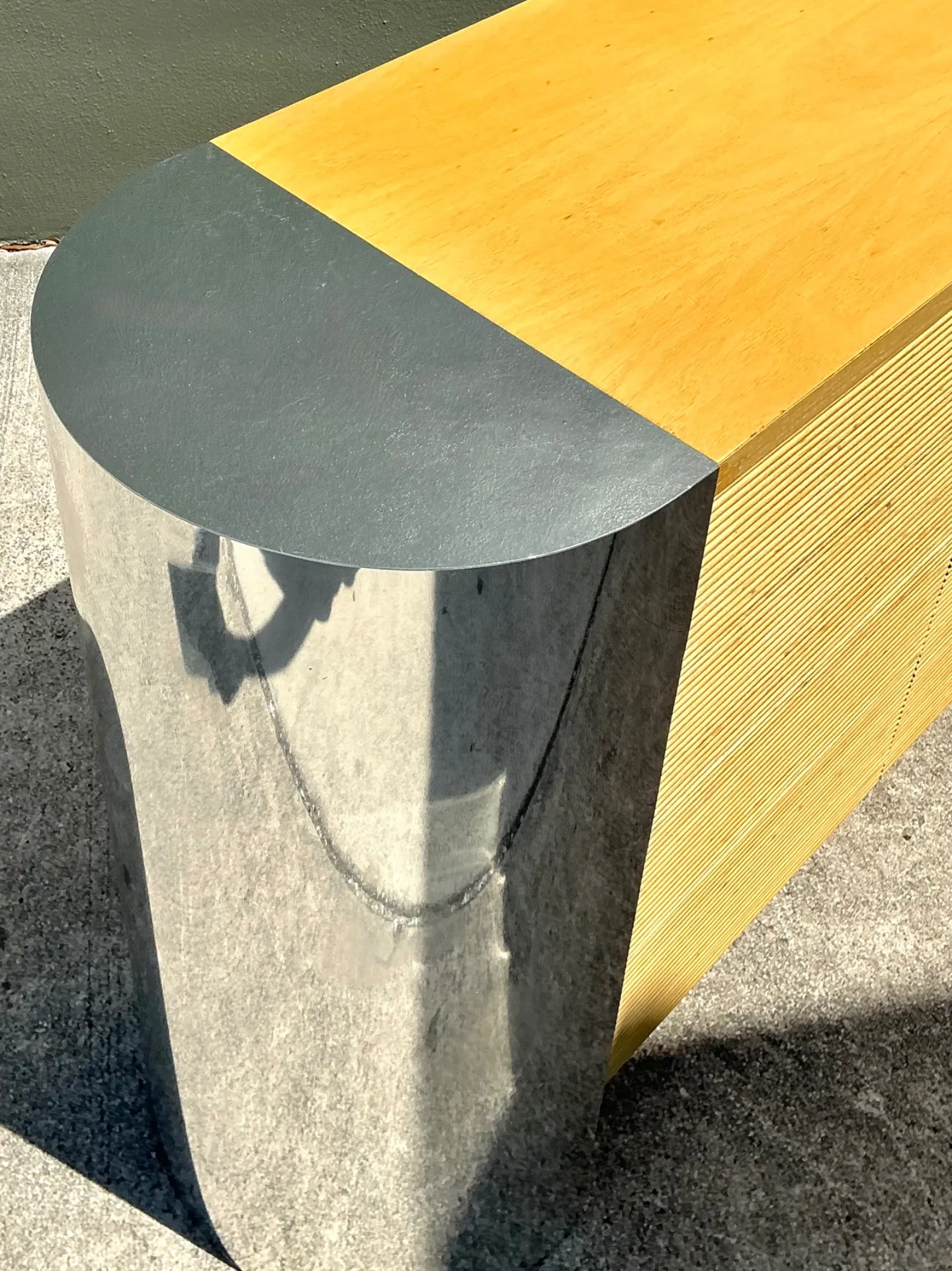 Vintage Polished Chrome and Wood Sideboard — additional photo 8