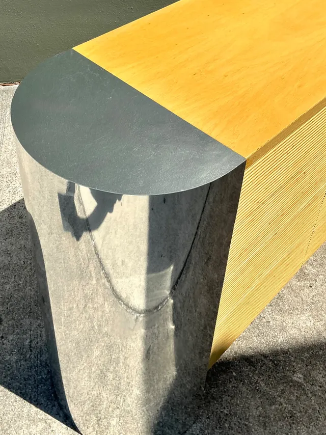 Vintage Polished Chrome and Wood Sideboard — additional photo 8