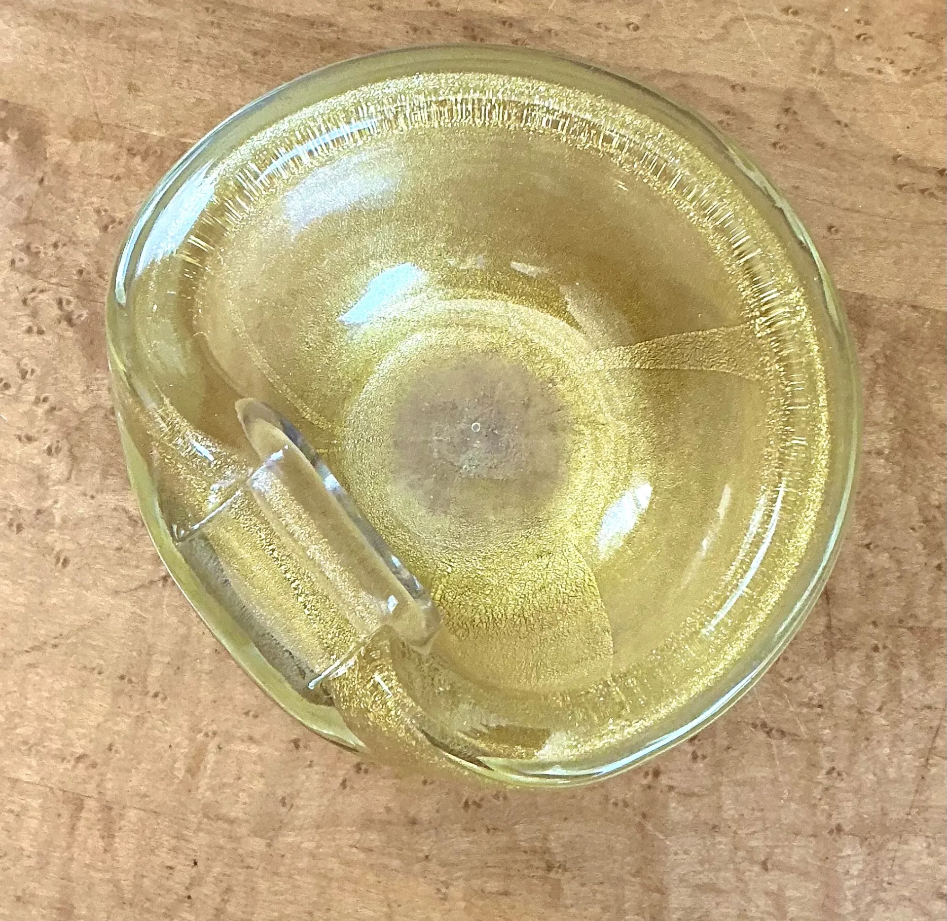 Vintage Murano Gold Flecked Glass Bowl — additional photo 2