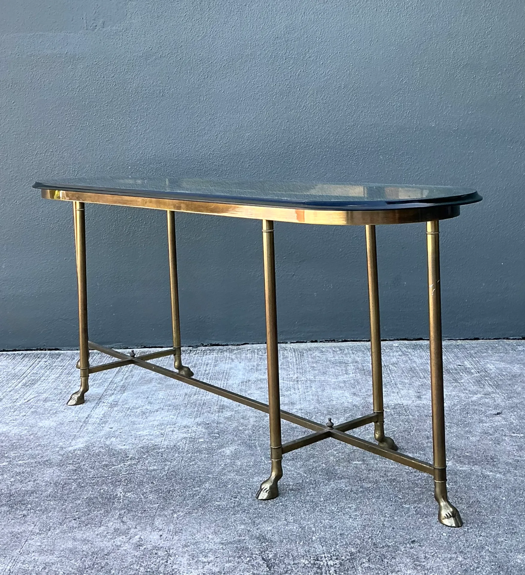Vintage Brass Hoof Console Table — additional photo 7