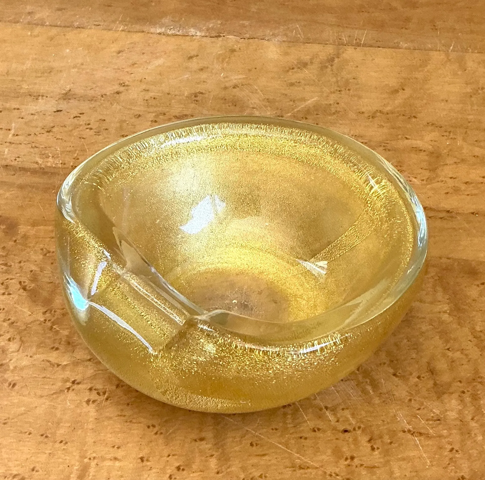 Vintage Murano Gold Flecked Glass Bowl — additional photo 3