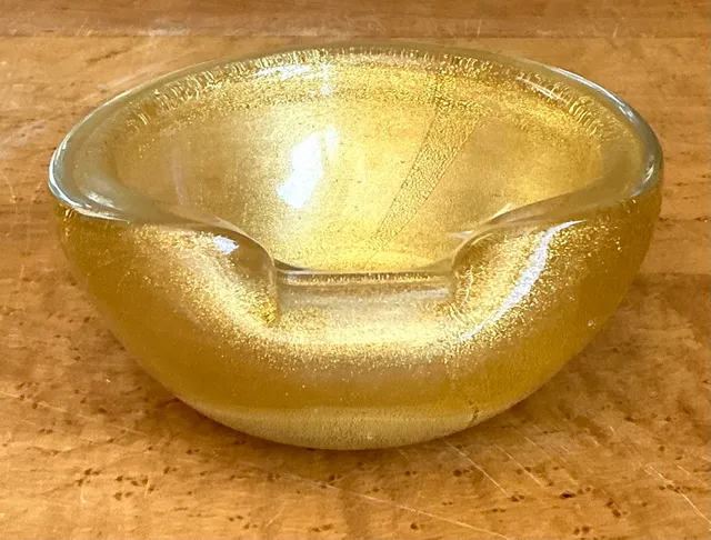 Vintage Murano Gold Flecked Glass Bowl — additional photo 6
