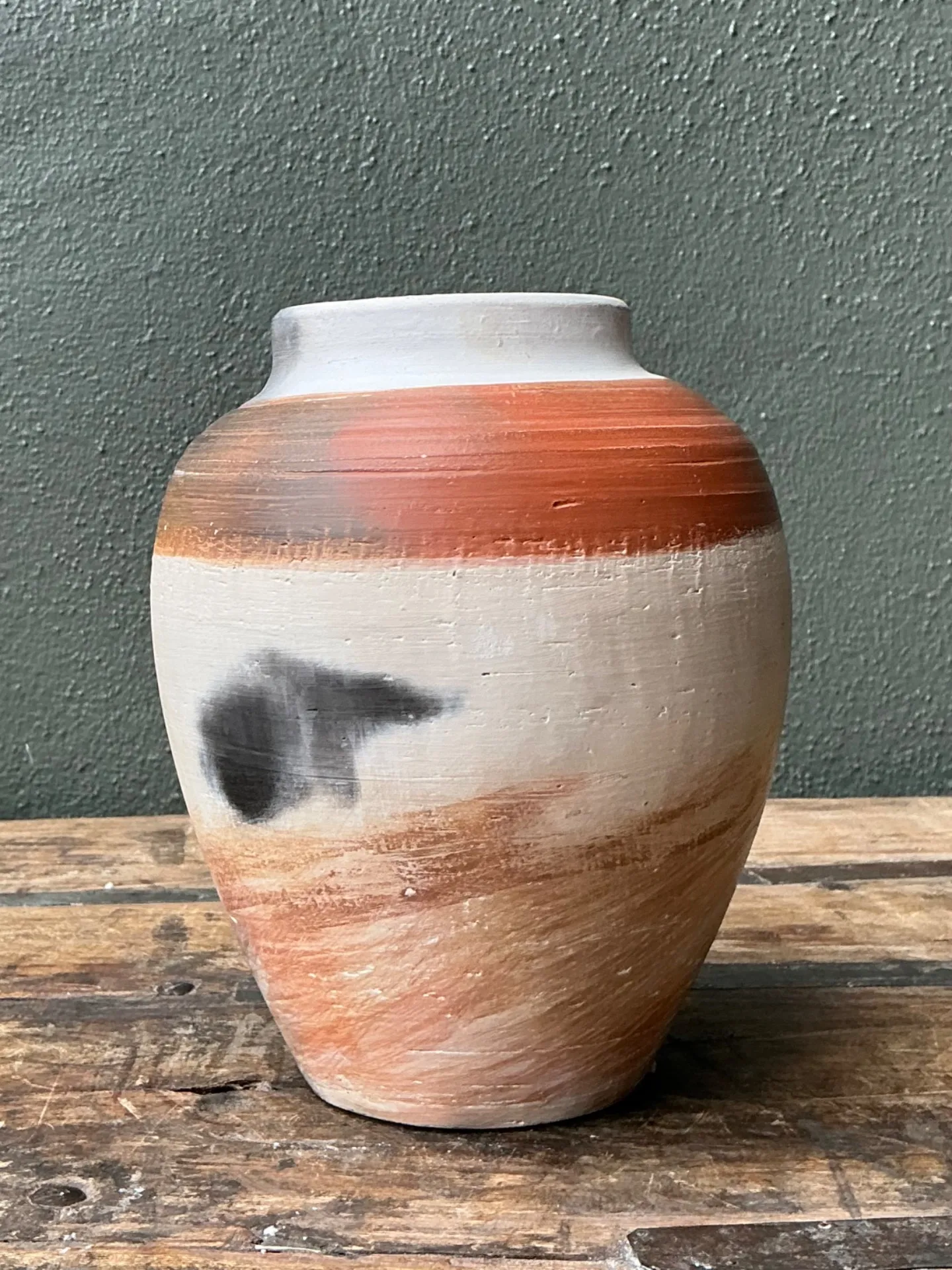 Vintage Studio Pottery Burnished Ceramic Vase — additional photo 2