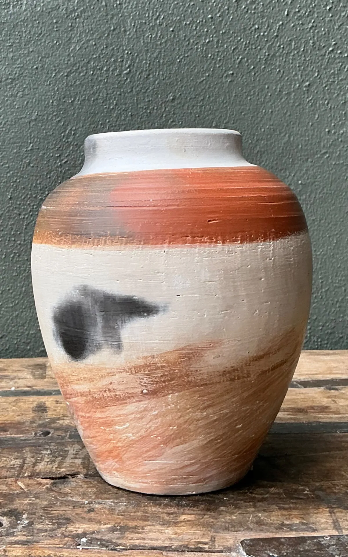 Vintage Studio Pottery Burnished Ceramic Vase — additional photo 2