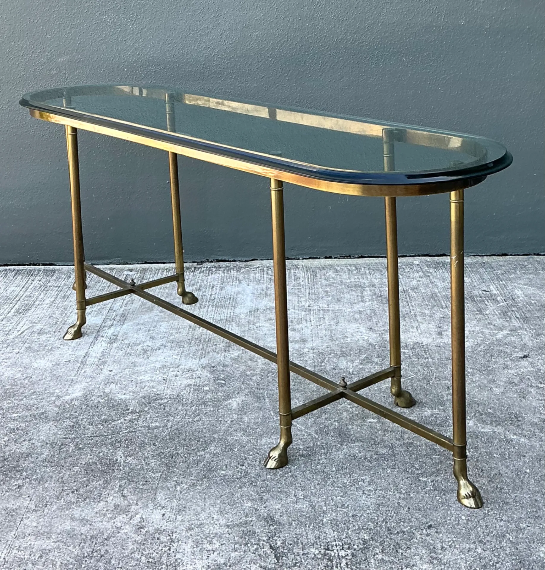 Vintage Brass Hoof Console Table — additional photo 6