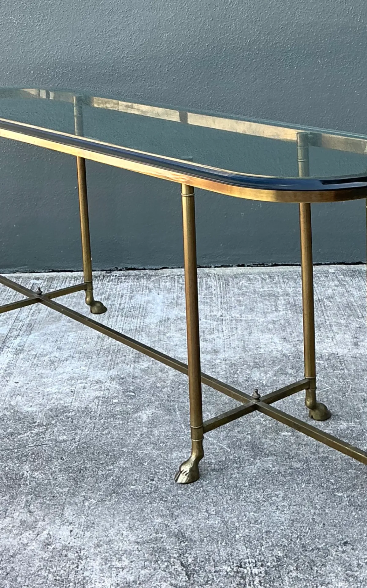 Vintage Brass Hoof Console Table — additional photo 6