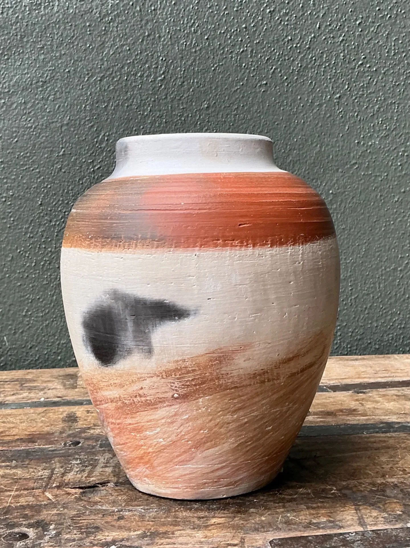 Vintage Studio Pottery Burnished Ceramic Vase — additional photo 4