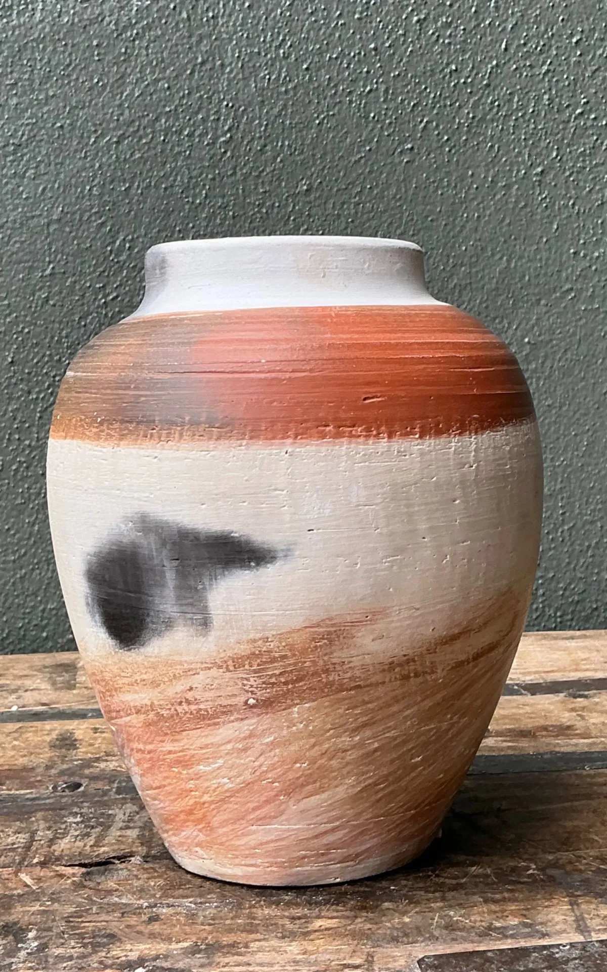 Vintage Studio Pottery Burnished Ceramic Vase — additional photo 4