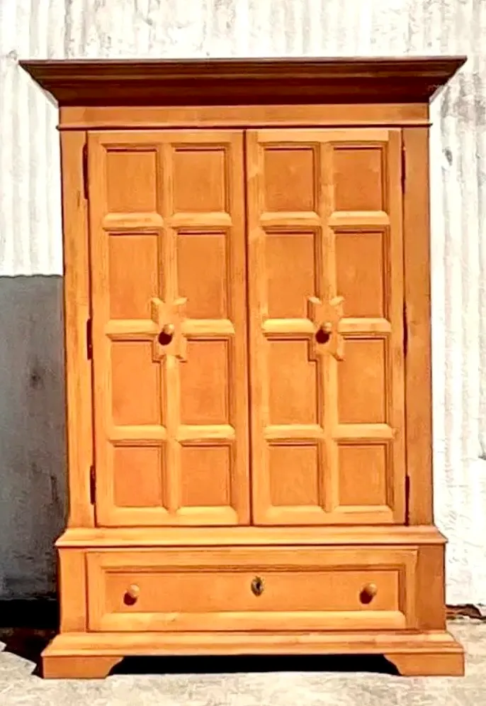 Vintage Drexel Pine Armoire Cabinet — additional photo 8
