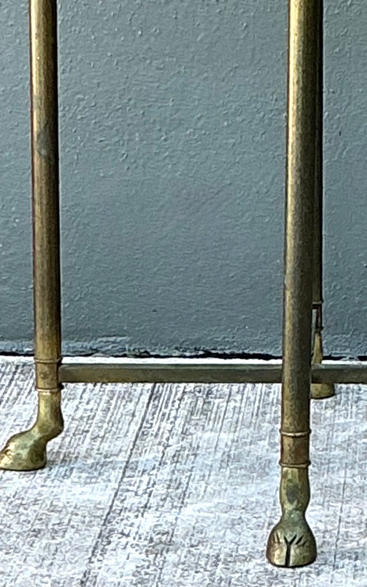 Vintage Brass and Glass Hoof Footed Side Table — additional photo 7