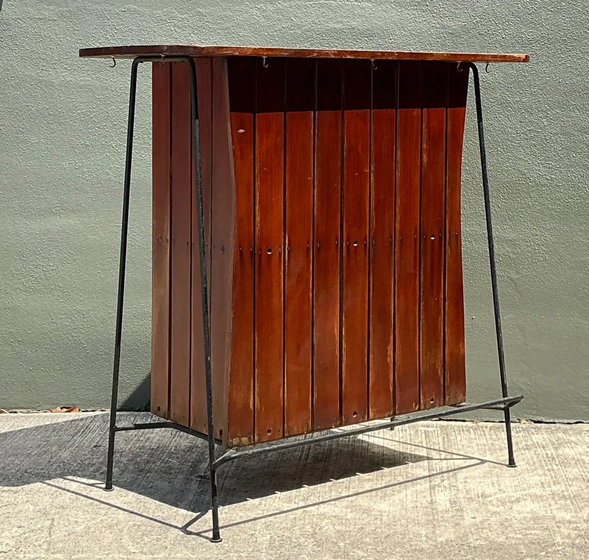 Vintage Mid-Century Modern Wood Bar — additional photo 4