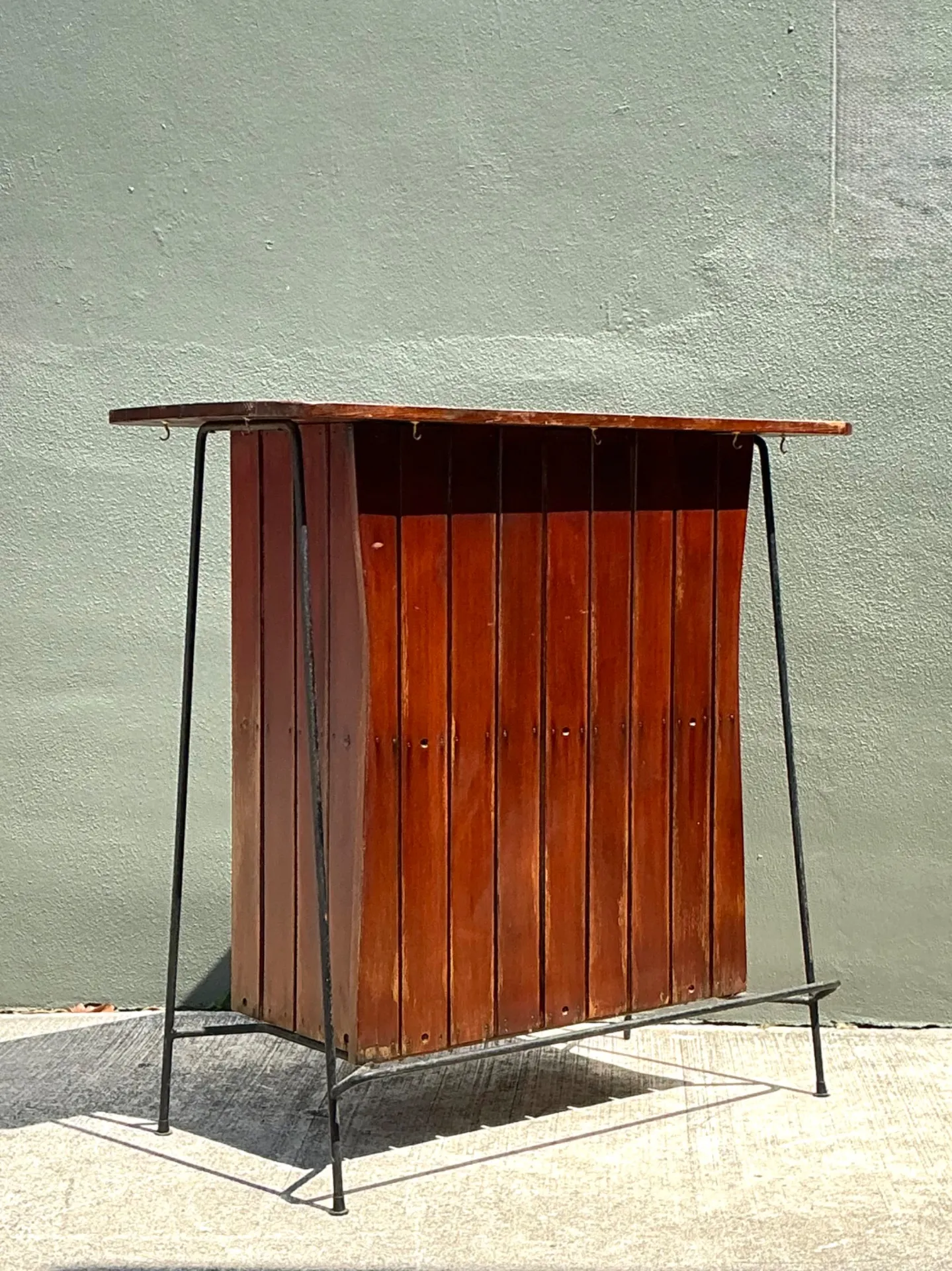 Vintage Mid-Century Modern Wood Bar — additional photo 5