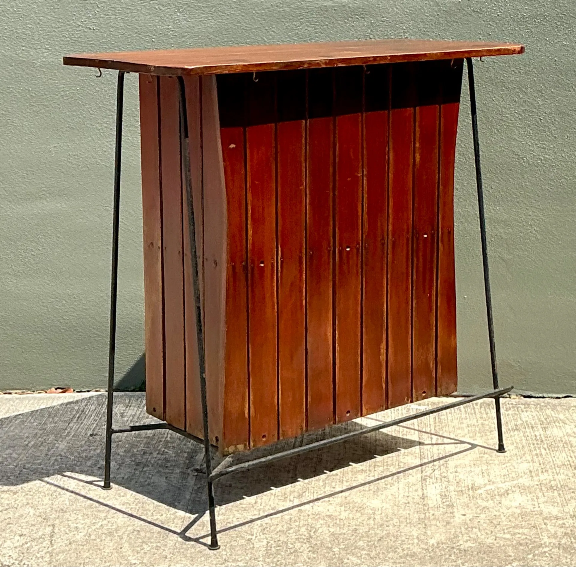Vintage Mid-Century Modern Wood Bar — additional photo 6