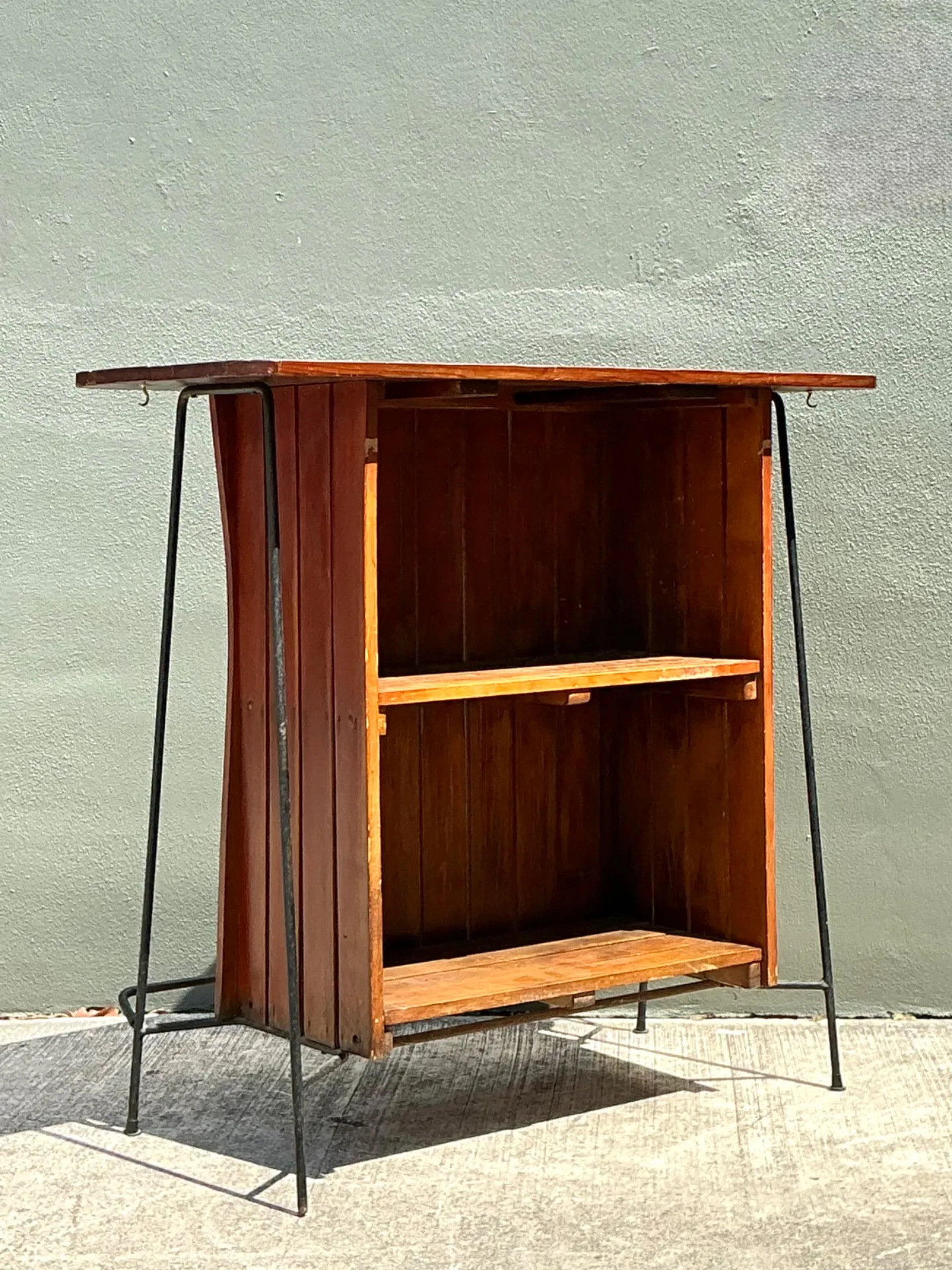 Vintage Mid-Century Modern Wood Bar — additional photo 2
