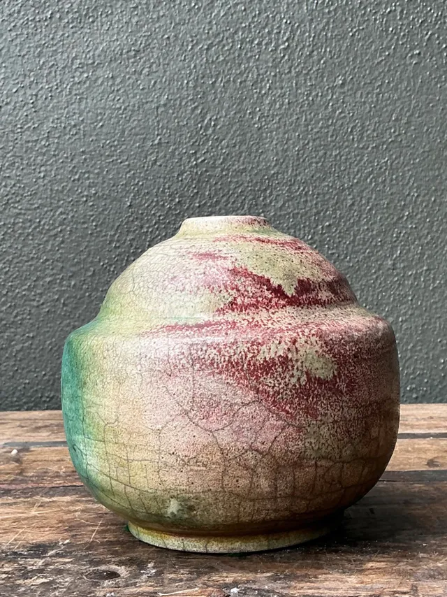 Vintage Abstract Glazed Ceramic Vessel — additional photo 8