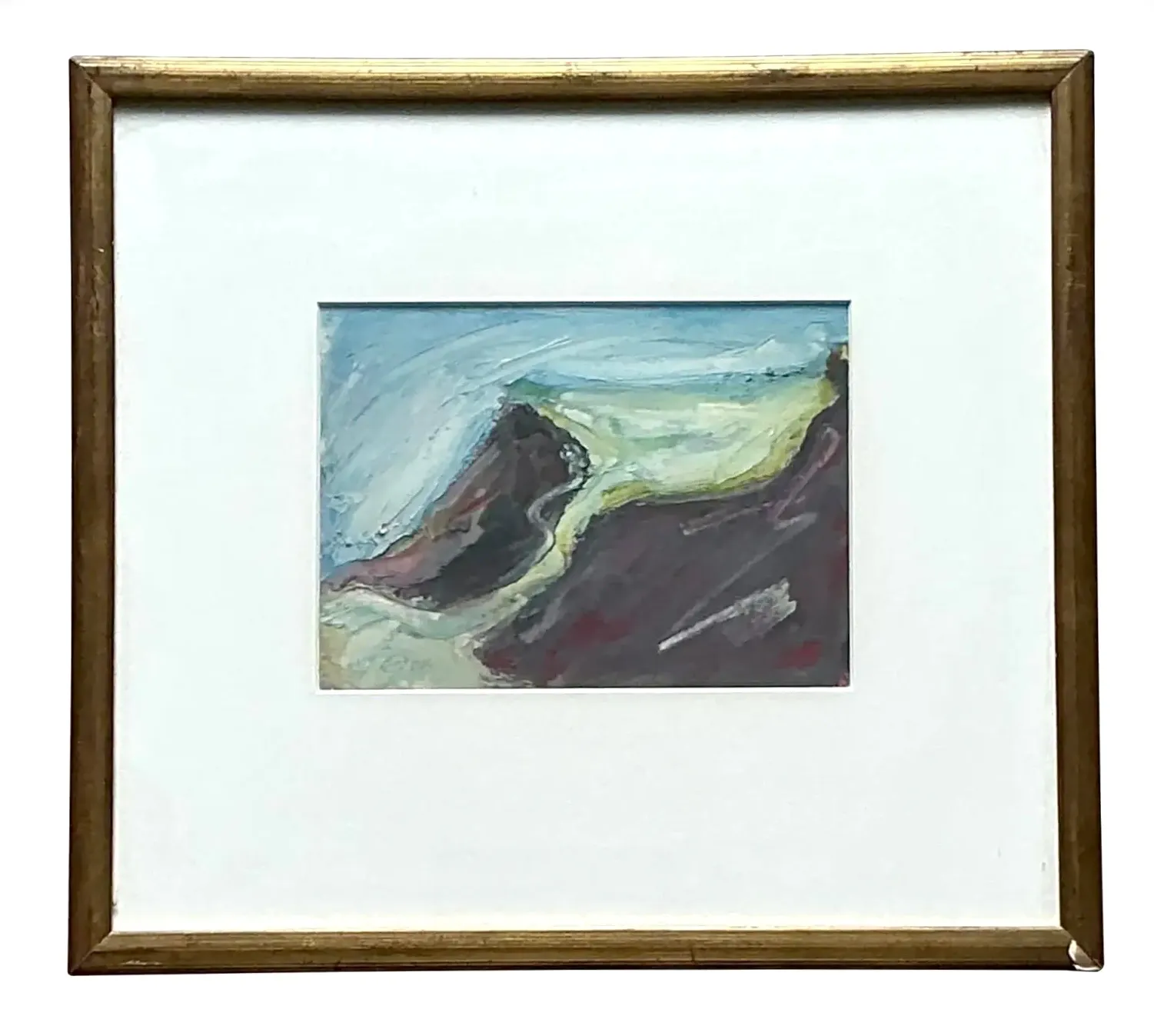 Vintage Boho Original Abstract Oil on Board - Glass, 14.25W x 12.75H — additional photo 8