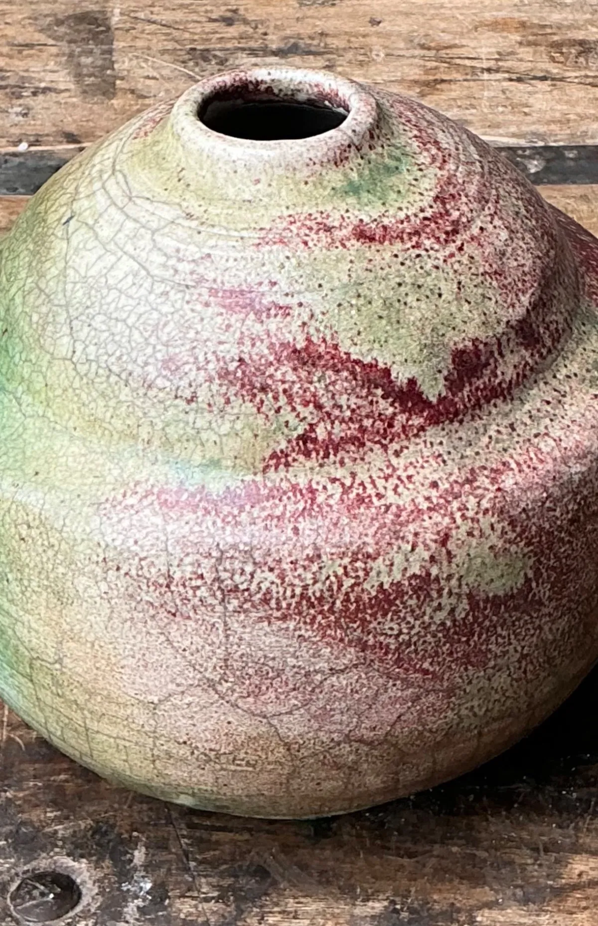 Vintage Abstract Glazed Ceramic Vessel — additional photo 2