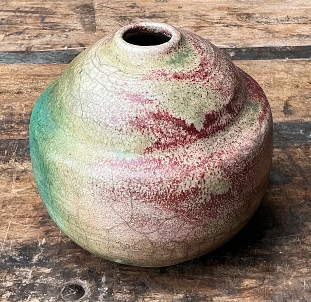 Vintage Abstract Glazed Ceramic Vessel — additional photo 2