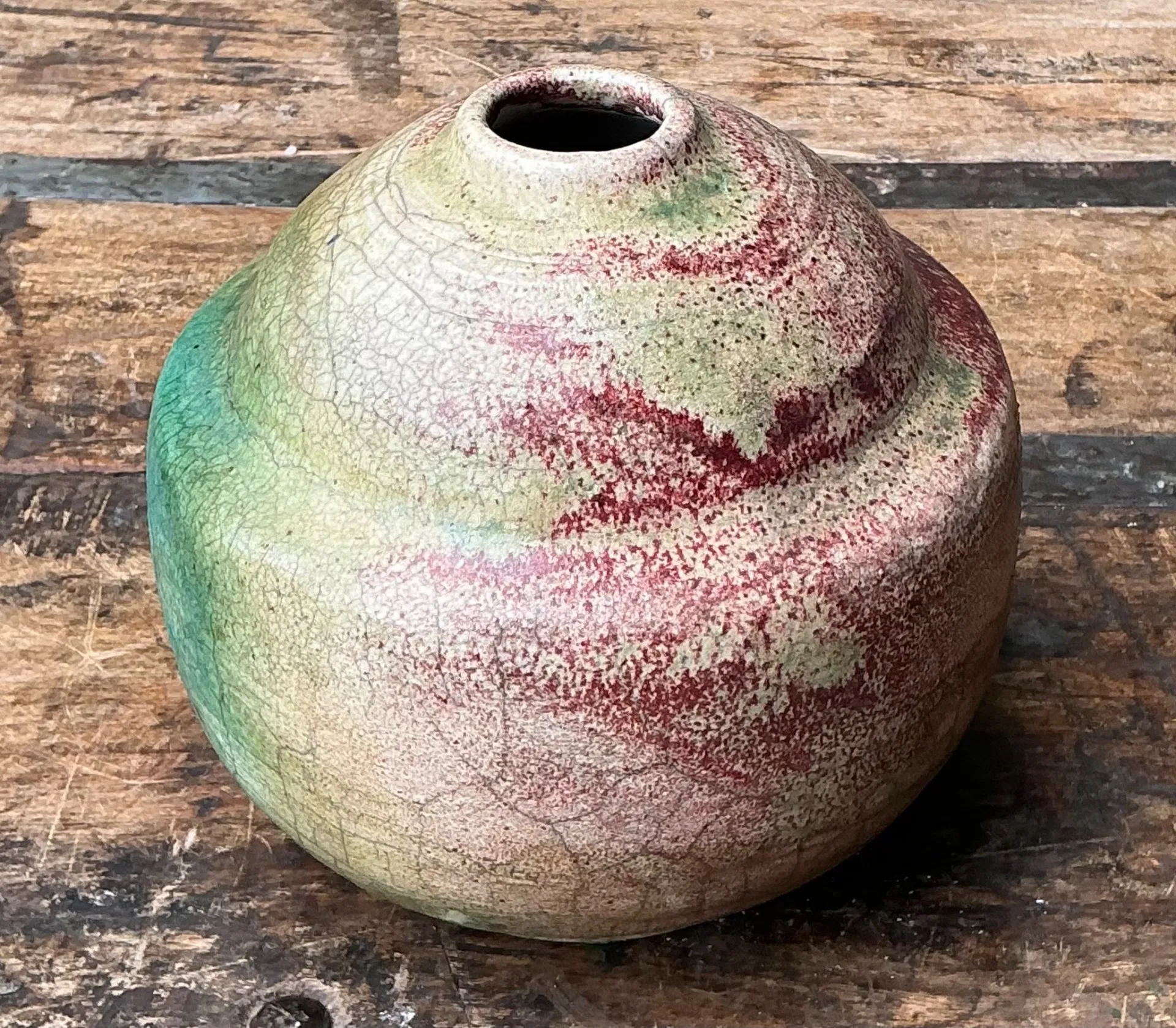 Vintage Abstract Glazed Ceramic Vessel — additional photo 4