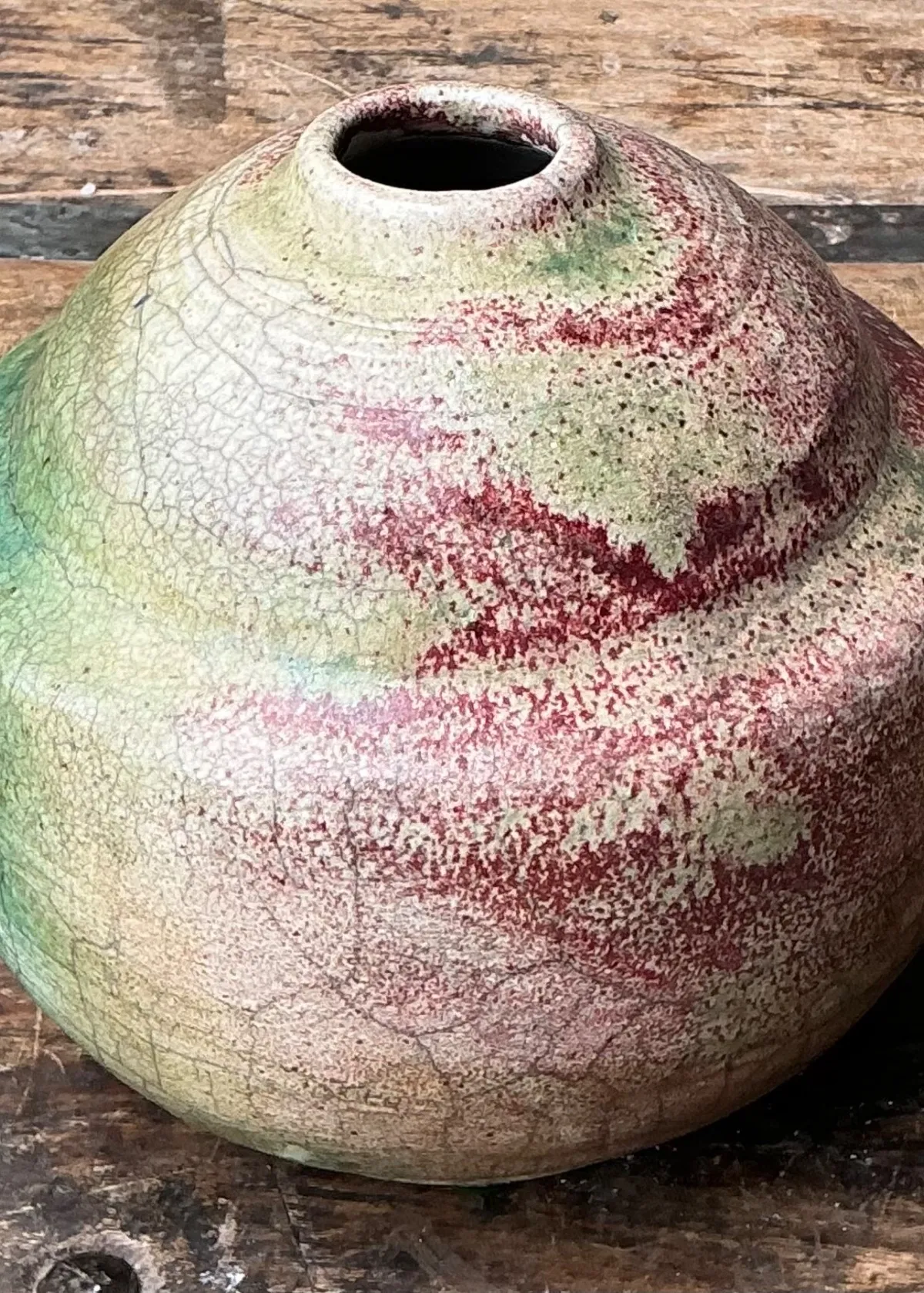 Vintage Abstract Glazed Ceramic Vessel — additional photo 4