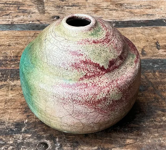 Vintage Abstract Glazed Ceramic Vessel — additional photo 7