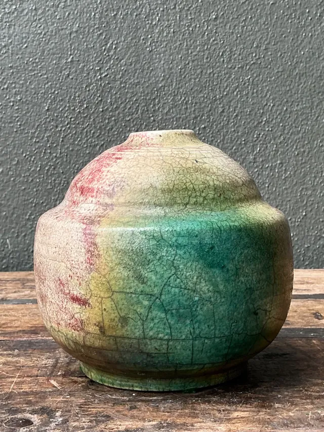 Vintage Abstract Glazed Ceramic Vessel — additional photo 5