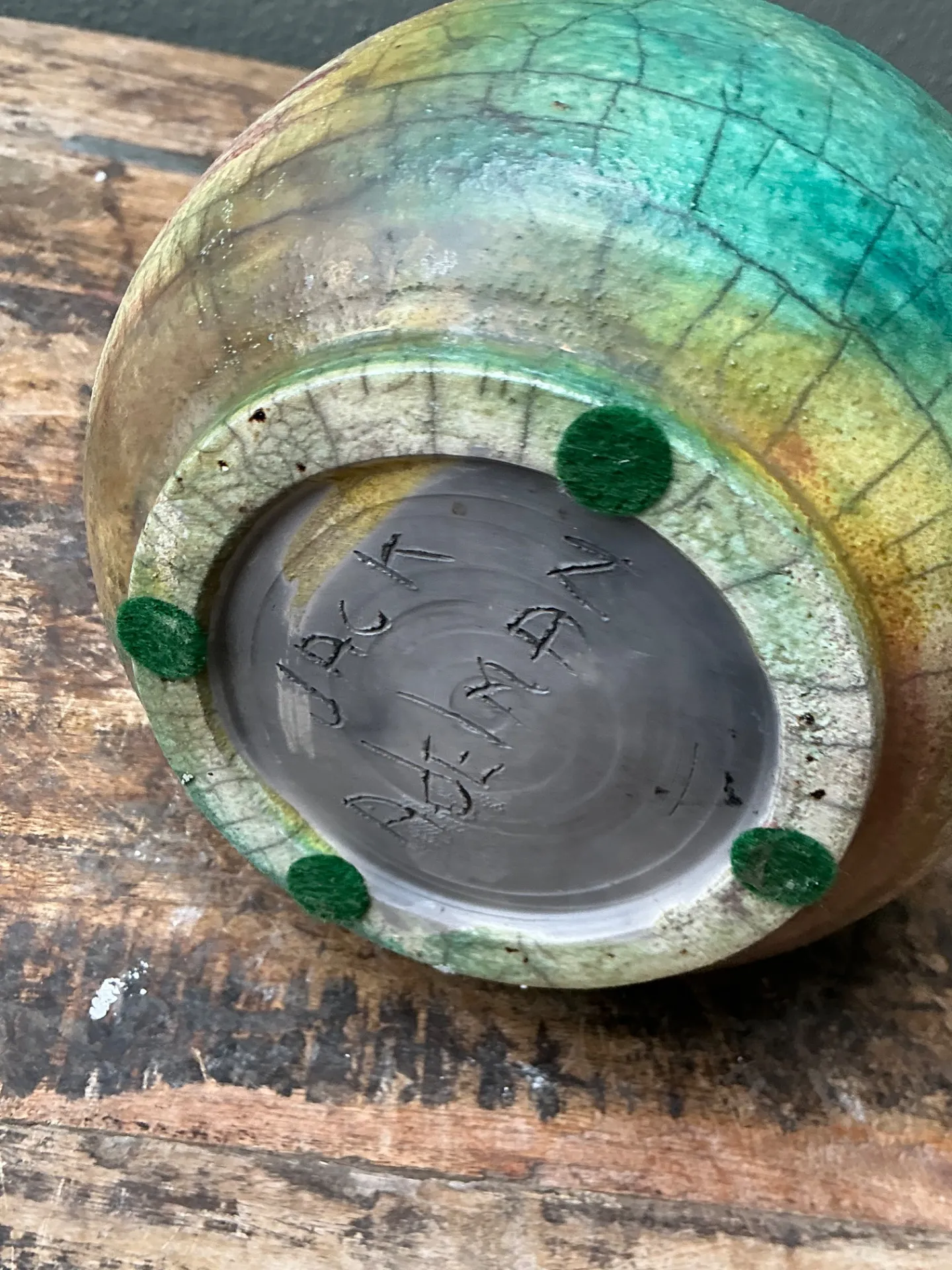 Vintage Abstract Glazed Ceramic Vessel — additional photo 3