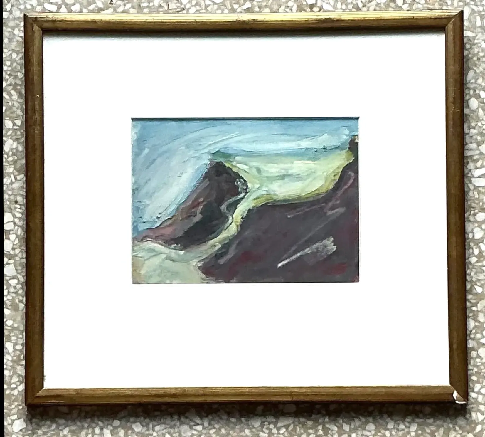 Vintage Boho Original Abstract Oil on Board - Glass, 14.25W x 12.75H — additional photo 7