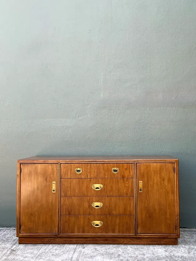 Vintage Drexel Campaign Sideboard with Brass Accents — additional photo 8