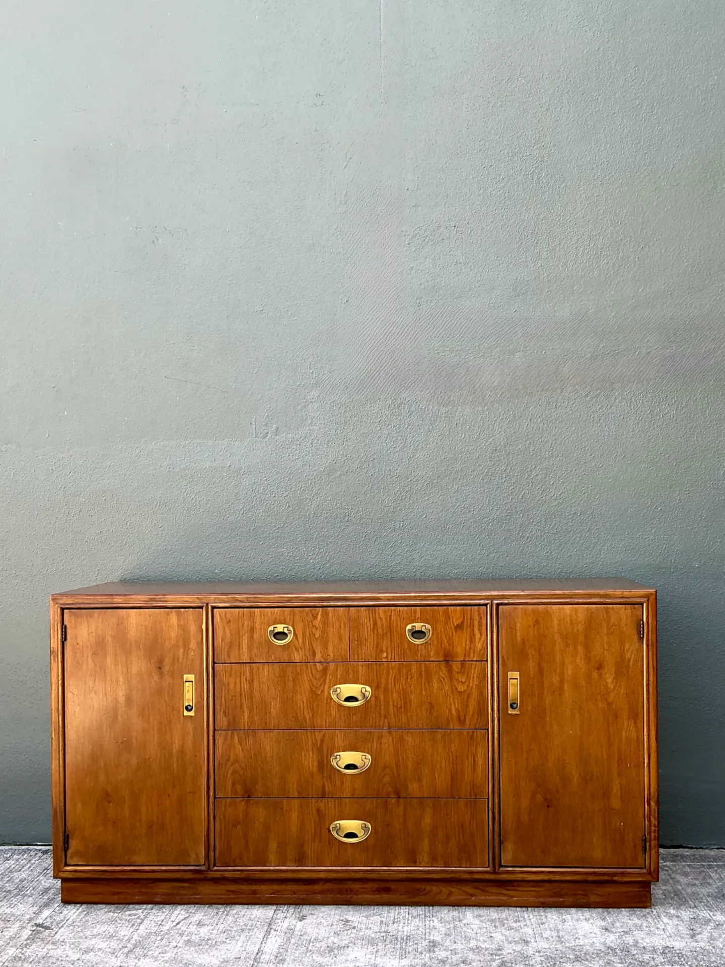 Vintage Drexel Campaign Sideboard with Brass Accents — additional photo 3