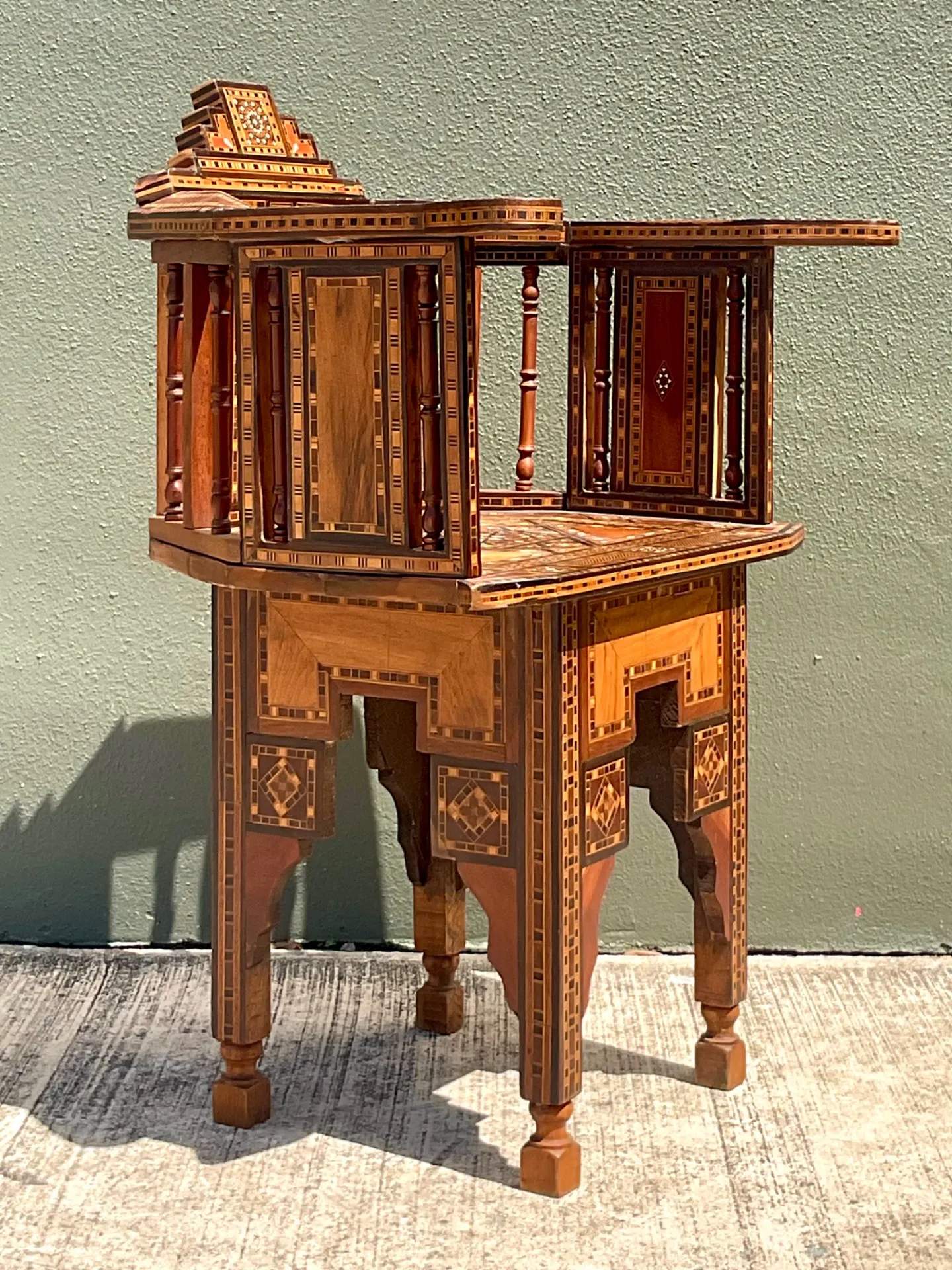 Vintage Syrian Inlaid Wood Chairs - A Pair — additional photo 6
