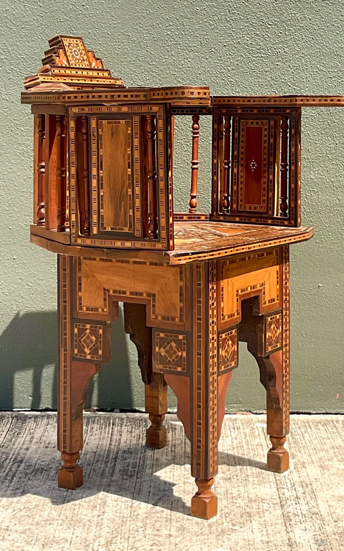 Vintage Syrian Inlaid Wood Chairs - A Pair — additional photo 6