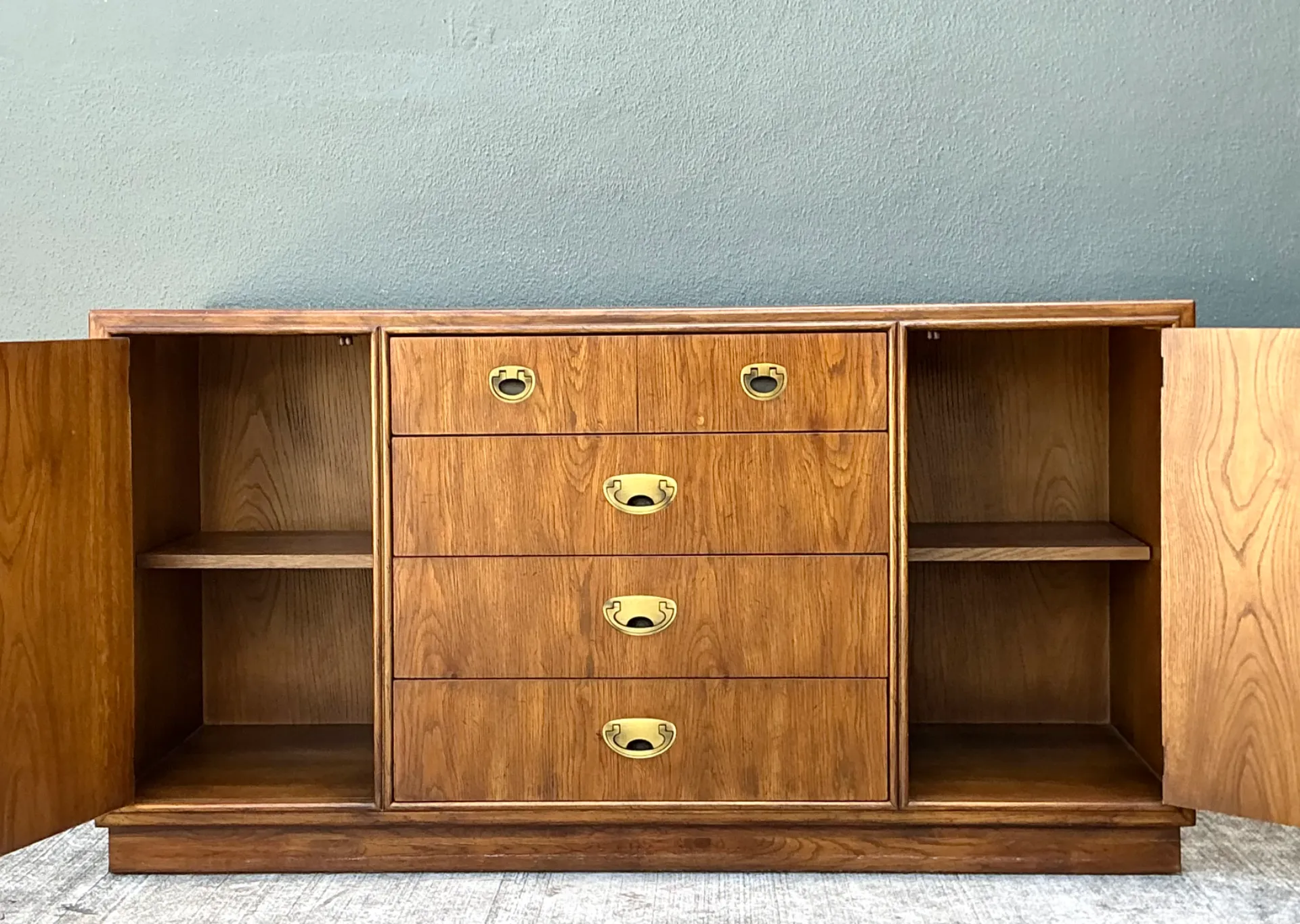 Vintage Drexel Campaign Sideboard with Brass Accents — additional photo 4