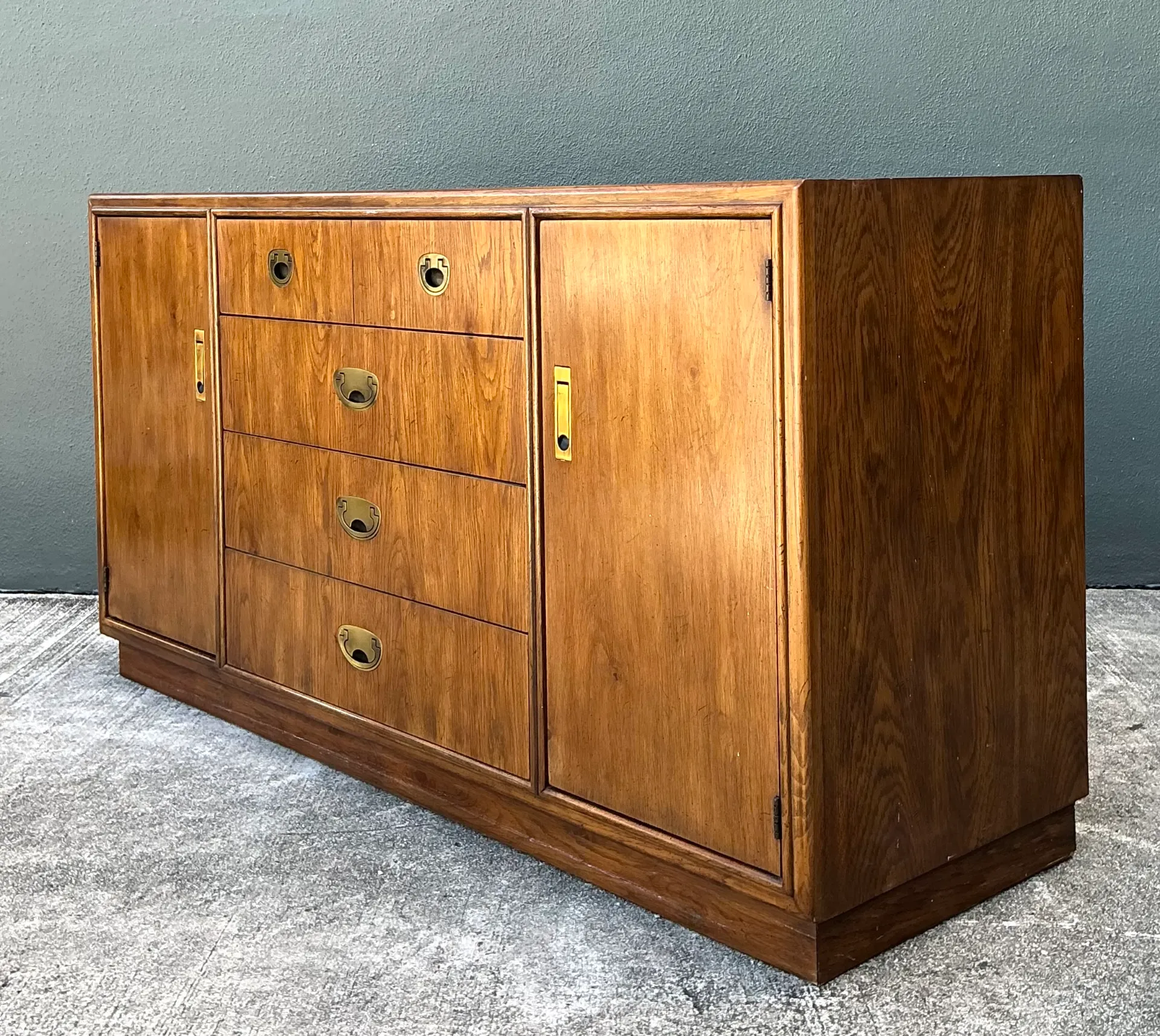 Vintage Drexel Campaign Sideboard with Brass Accents — additional photo 2