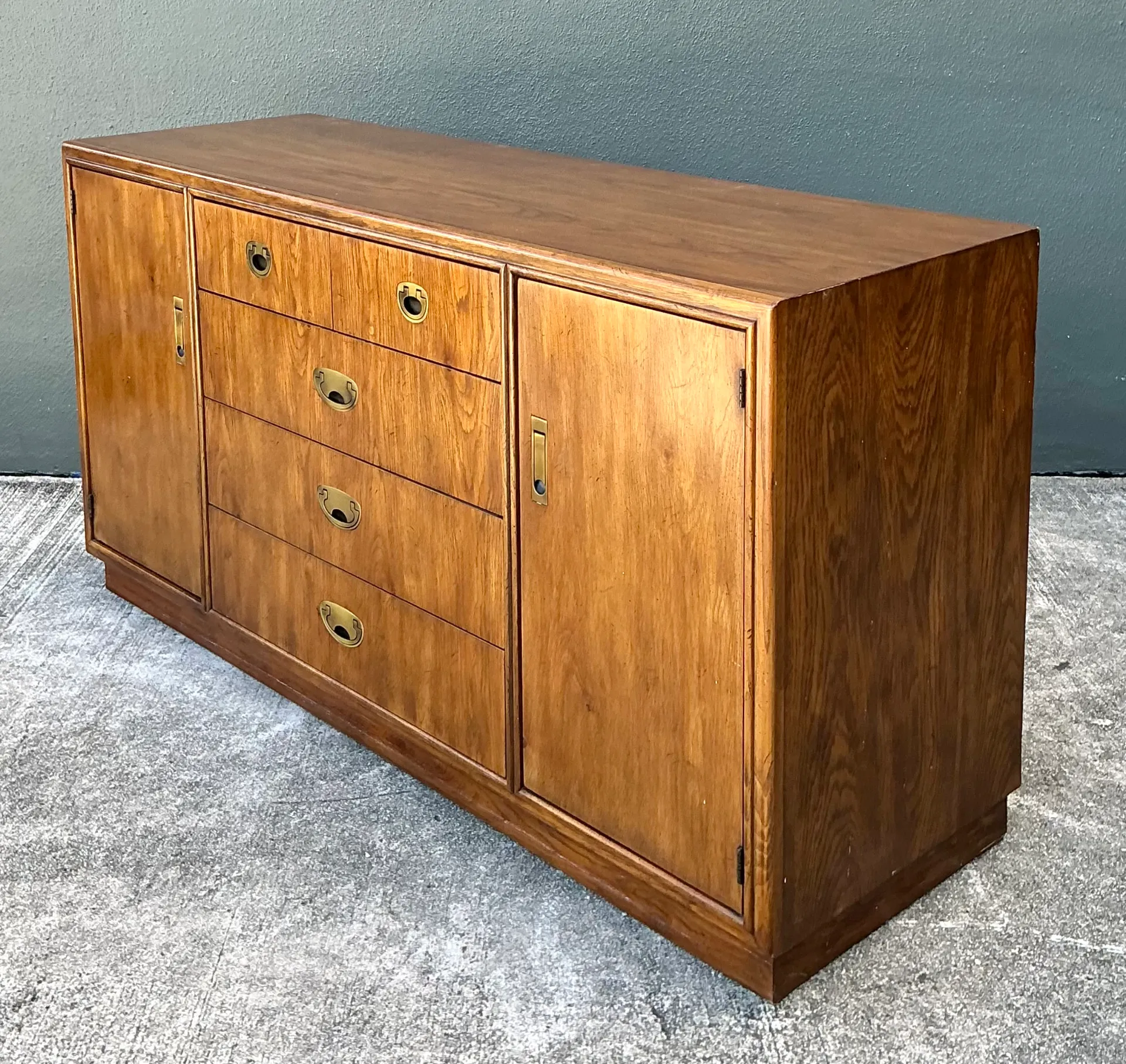 Vintage Drexel Campaign Sideboard with Brass Accents — additional photo 7