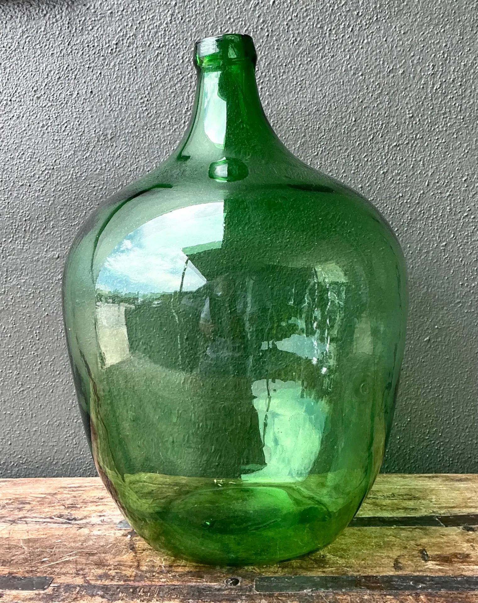 Vintage Green Glass Demijohn Bottle — additional photo 4