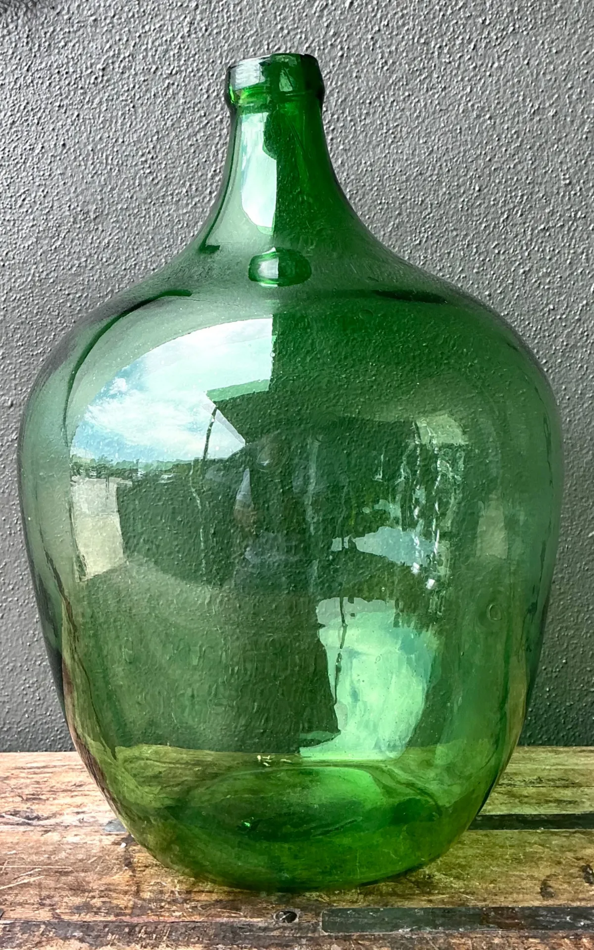 Vintage Green Glass Demijohn Bottle — additional photo 4