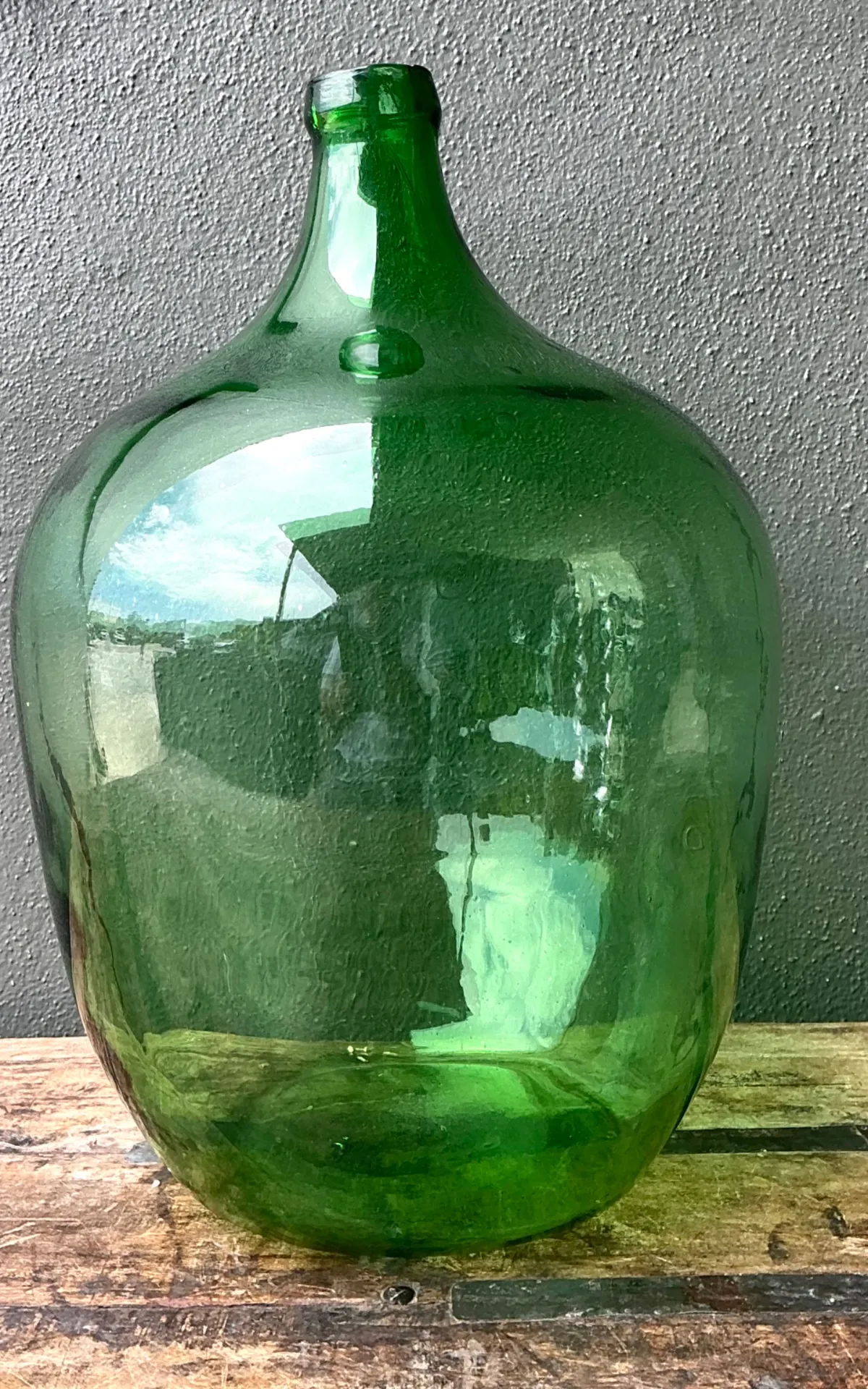 Vintage Green Glass Demijohn Bottle — additional photo 5