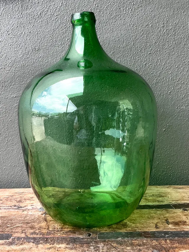 Vintage Green Glass Demijohn Bottle — additional photo 5
