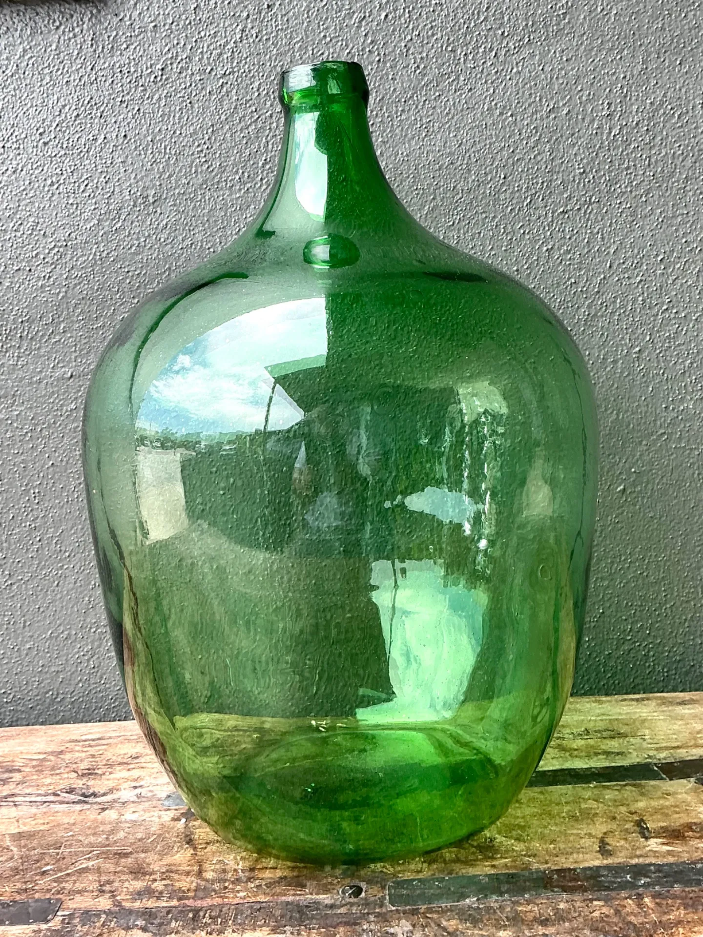 Vintage Green Glass Demijohn Bottle — additional photo 6