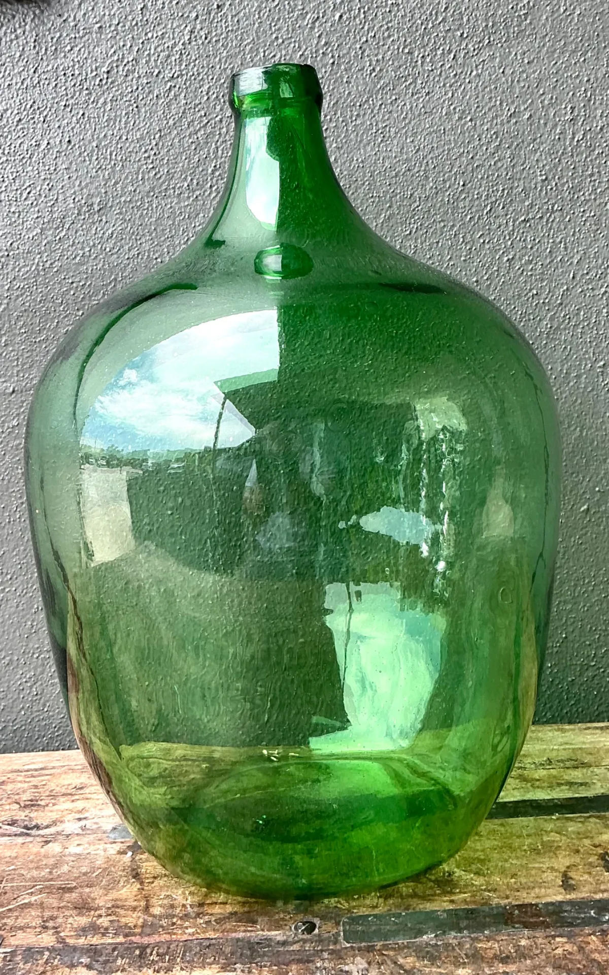 Vintage Green Glass Demijohn Bottle — additional photo 6